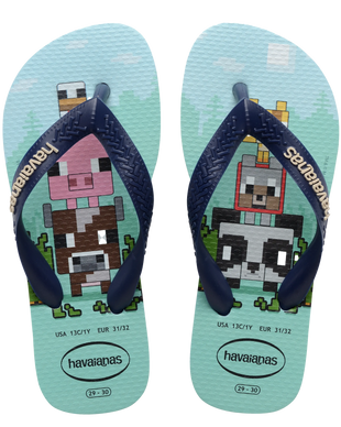 The Havaianas Boys Boys Minecraft Flip Flops in Lavender Blue