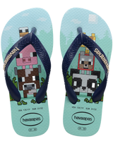 The Havaianas Boys Boys Minecraft Flip Flops in Lavender Blue