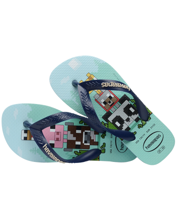 The Havaianas Boys Boys Minecraft Flip Flops in Lavender Blue