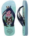 The Havaianas Boys Boys Minecraft Flip Flops in Lavender Blue