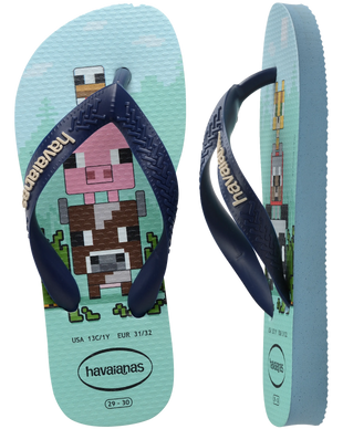 The Havaianas Boys Boys Minecraft Flip Flops in Lavender Blue