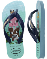 The Havaianas Boys Boys Minecraft Flip Flops in Lavender Blue