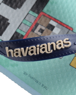 The Havaianas Boys Boys Minecraft Flip Flops in Lavender Blue