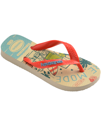 The Havaianas Boys Boys Minecraft Flip Flops in Beige & Orange