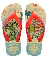 The Havaianas Boys Boys Minecraft Flip Flops in Beige & Orange