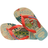 The Havaianas Boys Boys Minecraft Flip Flops in Beige & Orange