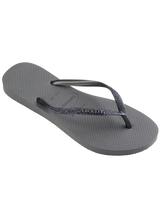 The Havaianas Womens Slim Glitter II Flip Flops in Grey & Graphite