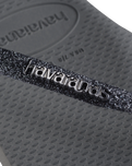 The Havaianas Womens Slim Glitter II Flip Flops in Grey & Graphite