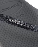 The Havaianas Womens Slim Glitter II Flip Flops in Grey & Graphite