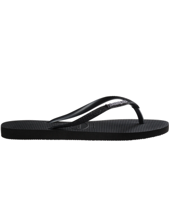 The Havaianas Girls Girls Slim Glitter II Flip Flops in Black