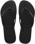 The Havaianas Girls Girls Slim Glitter II Flip Flops in Black