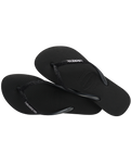 The Havaianas Girls Girls Slim Glitter II Flip Flops in Black