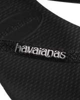 The Havaianas Girls Girls Slim Glitter II Flip Flops in Black