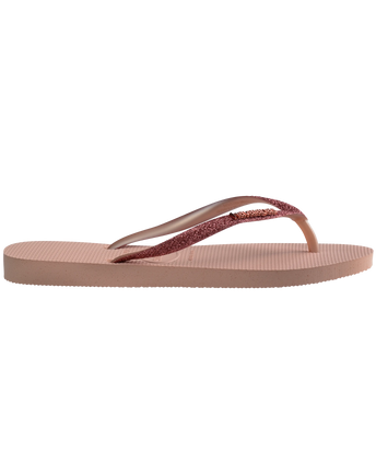 The Havaianas Girls Girls Slim Glitter II Flip Flops in Pink