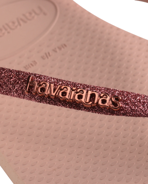 The Havaianas Girls Girls Slim Glitter II Flip Flops in Pink