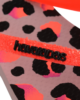 The Havaianas Girls Girls Slim Glitter Trendy Flip Flops in Peony Rose & Black