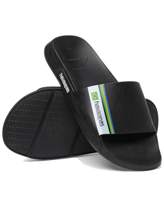 The Havaianas Mens Brazil Silders in Black