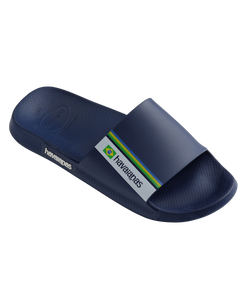 The Havaianas Mens Brazil Sliders in Navy Blue