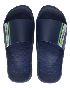 The Havaianas Mens Brazil Sliders in Navy Blue