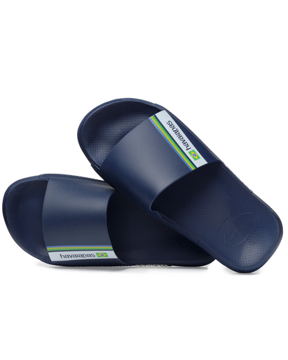 The Havaianas Mens Brazil Sliders in Navy Blue