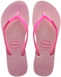 The Havaianas Womens Slim Glitter Iridescent Flip Flops in Pink Lemonade