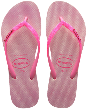 The Havaianas Womens Slim Glitter Iridescent Flip Flops in Pink Lemonade