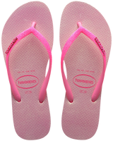 The Havaianas Womens Slim Glitter Iridescent Flip Flops in Pink Lemonade