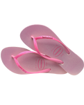 The Havaianas Womens Slim Glitter Iridescent Flip Flops in Pink Lemonade