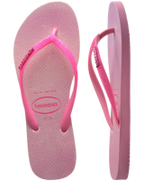 The Havaianas Womens Slim Glitter Iridescent Flip Flops in Pink Lemonade