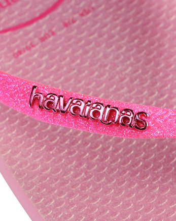 The Havaianas Womens Slim Glitter Iridescent Flip Flops in Pink Lemonade