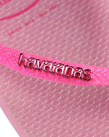 The Havaianas Womens Slim Glitter Iridescent Flip Flops in Pink Lemonade