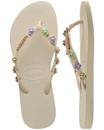 The Havaianas Womens Slim Stylish Flip Flops in Beige