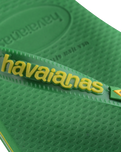 The Havaianas Boys Boys Brasil Logo Neon Flip Flops in Patria Green & Yellow Citrico