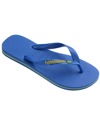 The Havaianas Boys Boys Brasil Logo Neon Flip Flops in Star Blue