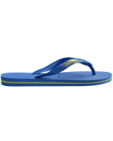 The Havaianas Boys Boys Brasil Logo Neon Flip Flops in Star Blue