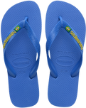 The Havaianas Boys Boys Brasil Logo Neon Flip Flops in Star Blue