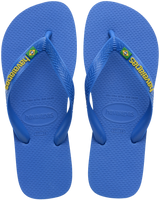 The Havaianas Boys Boys Brasil Logo Neon Flip Flops in Star Blue