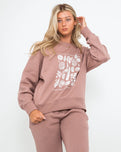 The Born by the Sea Womens Shells Sweatshirt in Hazy Pink