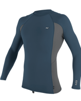 The O'Neill Premium Skins Long Sleeve Rash Vest in Copen Blue & Smoke