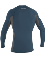 The O'Neill Premium Skins Long Sleeve Rash Vest in Copen Blue & Smoke