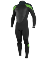 The O'Neill Mens Epic 3/2mm Back Zip Wetsuit in Black, Gunmetal & DayGlo