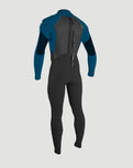 Boys Epic 3/2mm Back Zip Wetsuit (2022) in Black, Ultra Blue & DayGlo