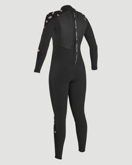 Epic 5/4mm Back Zip Wetsuit in Black & Cindy Daisy