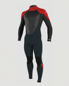 The O'Neill Boys Epic 5/4mm Back Zip Wetsuit in Gunmetal, Black & Red