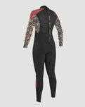 Girls Epic 5/4mm Back Zip Wetsuit in Black, Twiggy & Tea Rose