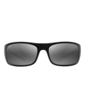 The Maui Jim Big Wave Polarised Wrap Sunglasses in Matte Black Neutral Grey