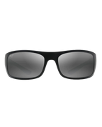 The Maui Jim Big Wave Polarised Wrap Sunglasses in Matte Black Neutral Grey