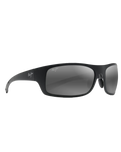 The Maui Jim Big Wave Polarised Wrap Sunglasses in Matte Black Neutral Grey