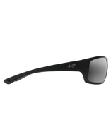 The Maui Jim Big Wave Polarised Wrap Sunglasses in Matte Black Neutral Grey