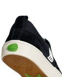 The Cariuma Mens Slip On Skate Pro Shoes in Black Suede & Ivory Logo